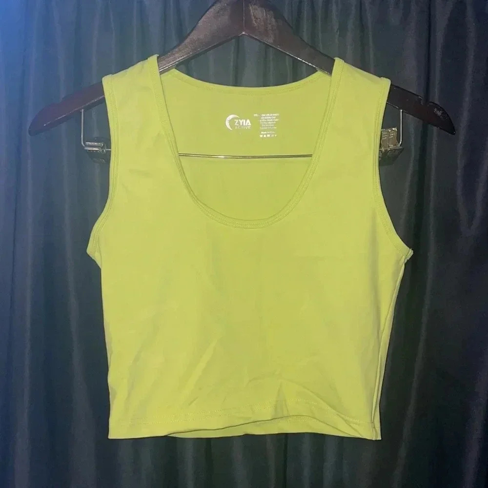 Neon Green‎ Zyia Stronger Cropped Tank S
